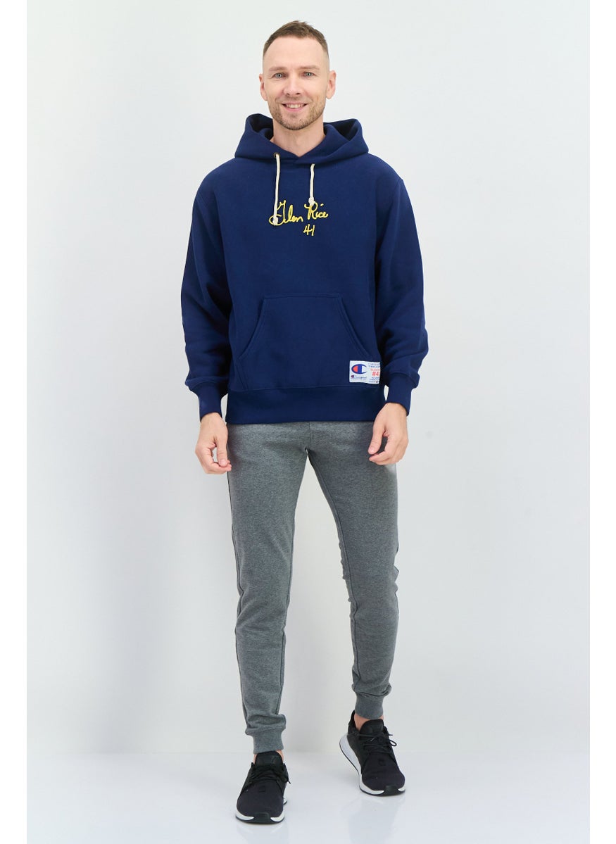 Champion Men Sportswear Fit Long Sleeves Outdoor Hoodies, Navy Blue  - Image 4
