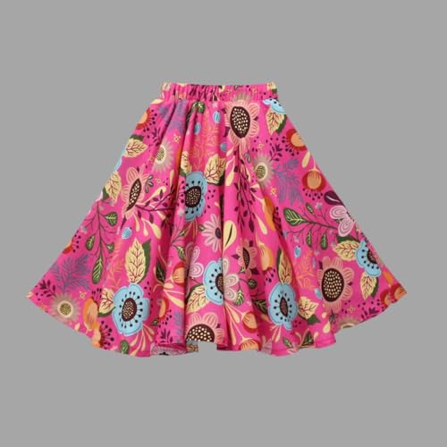 GORLYA Girls Floral Print Lehenga Choli Set | Pink Long Sleeve Crop Top & Flared Skirt | Kids Ethnic Outfit for Diwali, Weddings, Raksha Bandhan, Navratri & Christmas Celebrations - Image 5