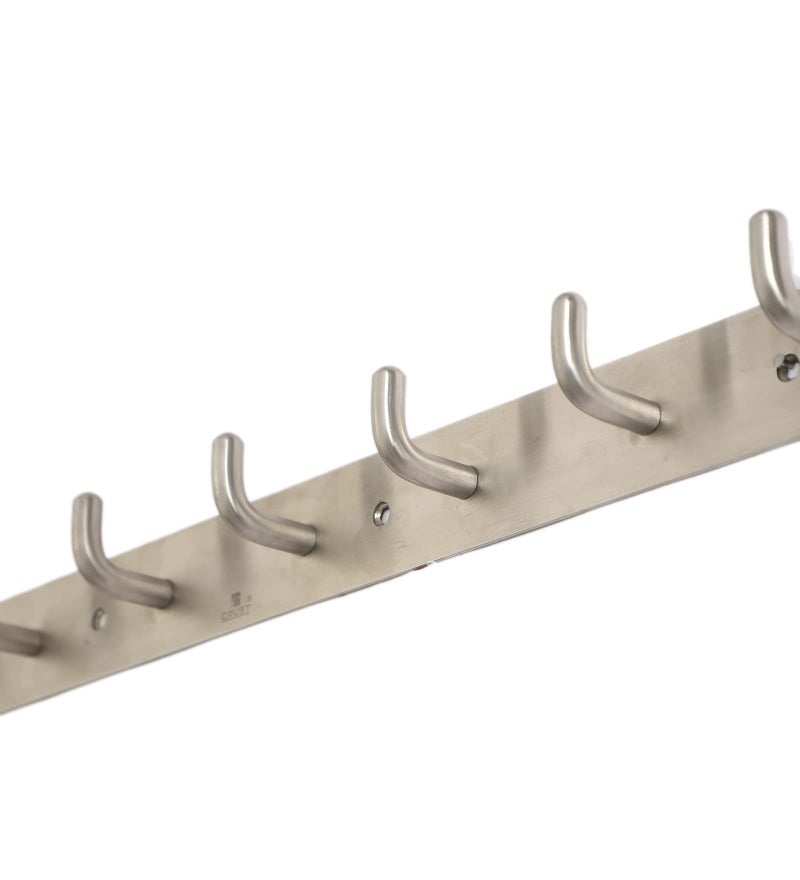 CRUST ULTRA PREMIUM 8 PIN ROBE HOOKS Towel Hooks Brushed Nickel Towel Hook Coat Hooks Wall Mounted SS304 Stainless Steel Wall Hook Robe Hook Towel Hanger for Bathroom Kitchen Hotel Garage Room Heavy Duty - ( Pack of 4) - Image 2