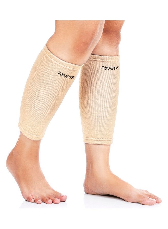 FOVERA Calf Support Compression Sleeve for Men & Women | Shin Splints, Leg and Calf Support for Varicose Veins, Pain Relief, Running, Gym, Sports (Size - L, 1 Pair) - Image 1
