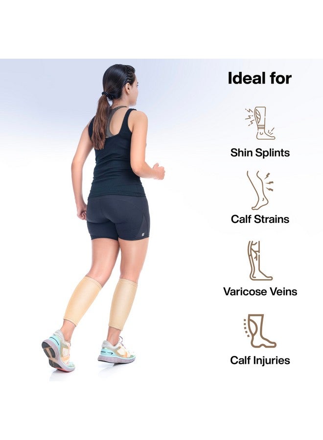 FOVERA Calf Support Compression Sleeve for Men & Women | Shin Splints, Leg and Calf Support for Varicose Veins, Pain Relief, Running, Gym, Sports (Size - L, 1 Pair) - Image 2