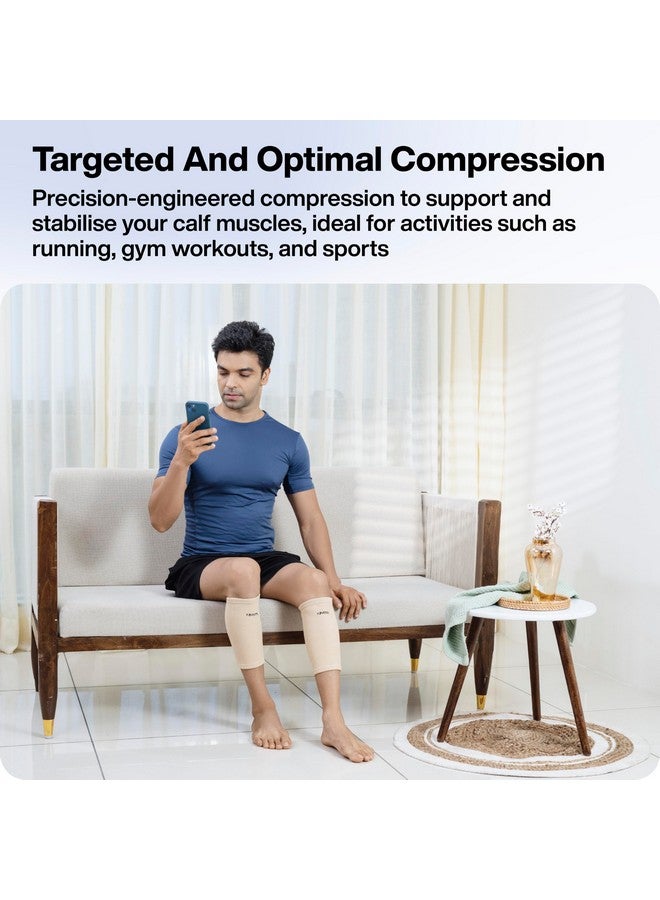 FOVERA Calf Support Compression Sleeve for Men & Women | Shin Splints, Leg and Calf Support for Varicose Veins, Pain Relief, Running, Gym, Sports (Size - L, 1 Pair) - Image 4