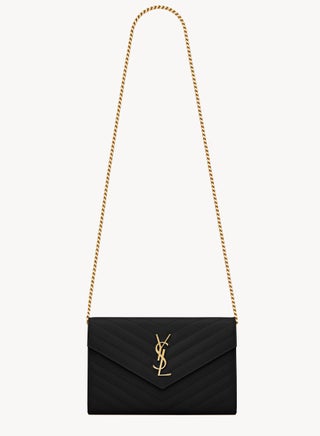 Saint Laurent Classic Cassandre Chain Wallet Bag in Grain de poudre leather, Women's Leather Wallet, Womens Shoulder Bag, Women's Cross body Bag Black-Gold - pzsku/Z3B1F6D91E53390E1AB8DZ/45/1747396446/7ebd7110-60de-4234-a9ec-bf309febd658