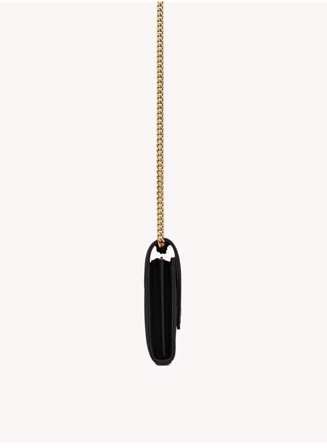 Yves Saint Laurent Saint Laurent Classic Cassandre Chain Wallet Bag in Grain de poudre leather, Women's Leather Wallet, Womens Shoulder Bag, Women's Cross body Bag Black-Gold  - Image 3
