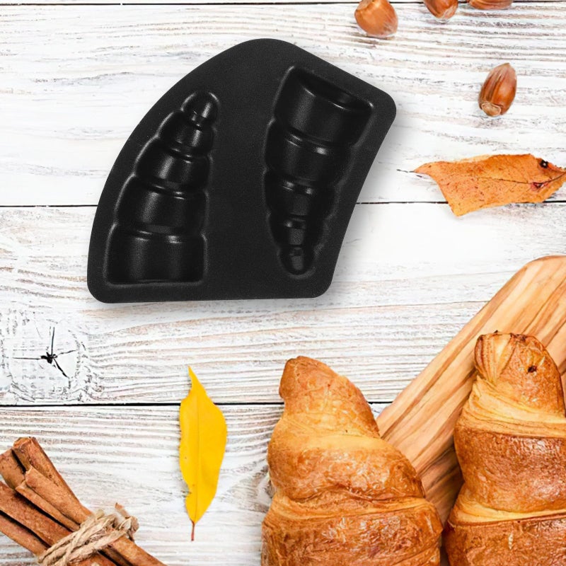Nonstick Aluminum Alloy 3D Cartoon Croissant Cake Baking Mold for Air Fryer - Image 5