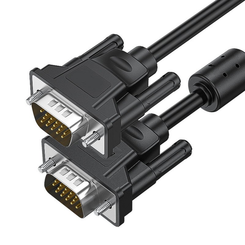 JH VGA Cable 15 Pin Male to Male Video Cord - Stable Transmission Magnetic Ring - Pure Copper Core High Resolution for Laptop Monitor Projector - Image 1