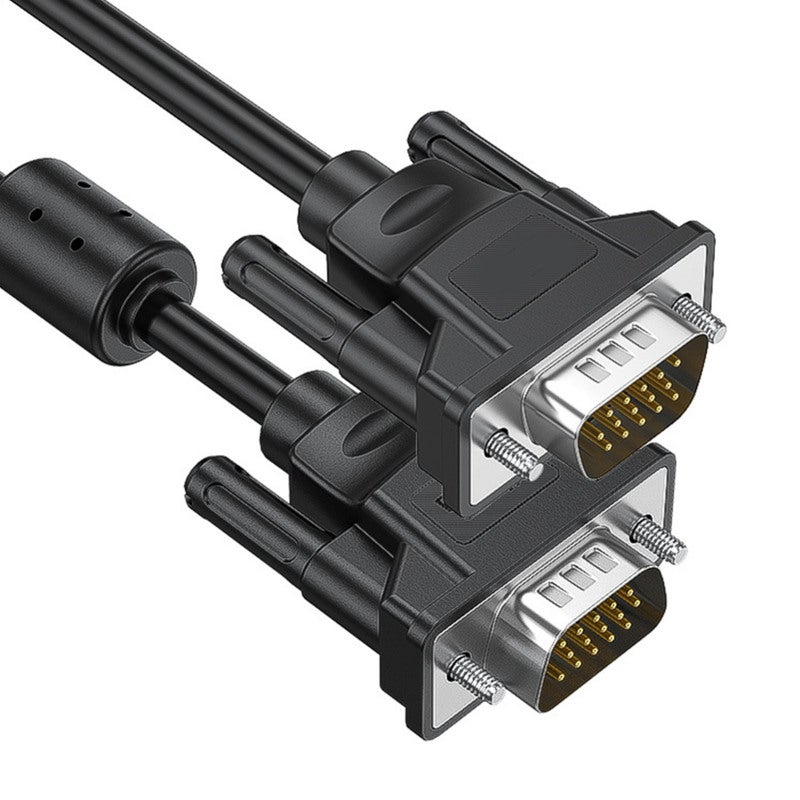 JH VGA Cable 15 Pin Male to Male Video Cord - Stable Transmission Magnetic Ring - Pure Copper Core High Resolution for Laptop Monitor Projector - Image 2