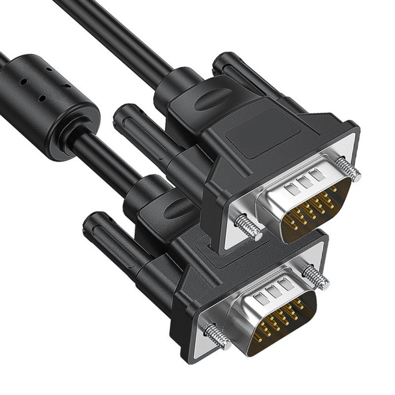 JH VGA Cable 15 Pin Male to Male Video Cord - Stable Transmission Magnetic Ring - Pure Copper Core High Resolution for Laptop Monitor Projector - Image 3