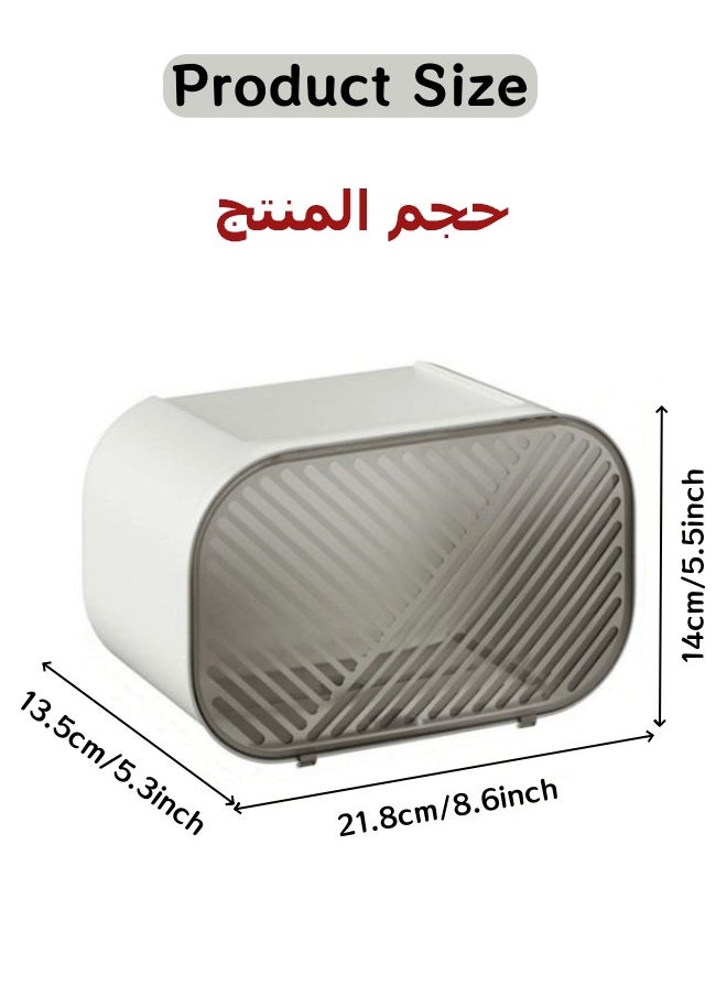 Generic - Tissue Box, Waterproof Tissue Dispenser Wall Mounted Tissue Box Toilet Paper Holder Tissue Holder Tissue Inverted Box Hanging Tissue Box with 3 Paper Outlets for Rolling Paper, Tissues, Trash Bags - Image 1