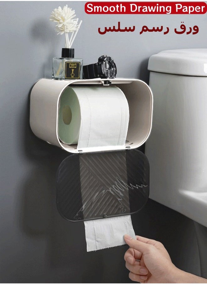 Generic - Tissue Box, Waterproof Tissue Dispenser Wall Mounted Tissue Box Toilet Paper Holder Tissue Holder Tissue Inverted Box Hanging Tissue Box with 3 Paper Outlets for Rolling Paper, Tissues, Trash Bags - Image 1