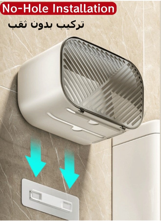 Generic - Tissue Box, Waterproof Tissue Dispenser Wall Mounted Tissue Box Toilet Paper Holder Tissue Holder Tissue Inverted Box Hanging Tissue Box with 3 Paper Outlets for Rolling Paper, Tissues, Trash Bags - Image 1