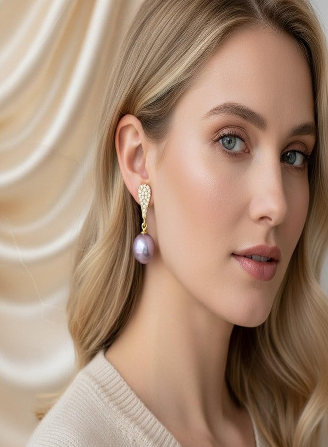 AMAAL American Diamond Earrings Set for Women | Elegant AD CZ Stone Ear Rings | Stylish Jewellery for Woman & Girls | Gold Plated Pearl Drop Earrings | Fashion Accessories Gift for Her 186 - Image 3