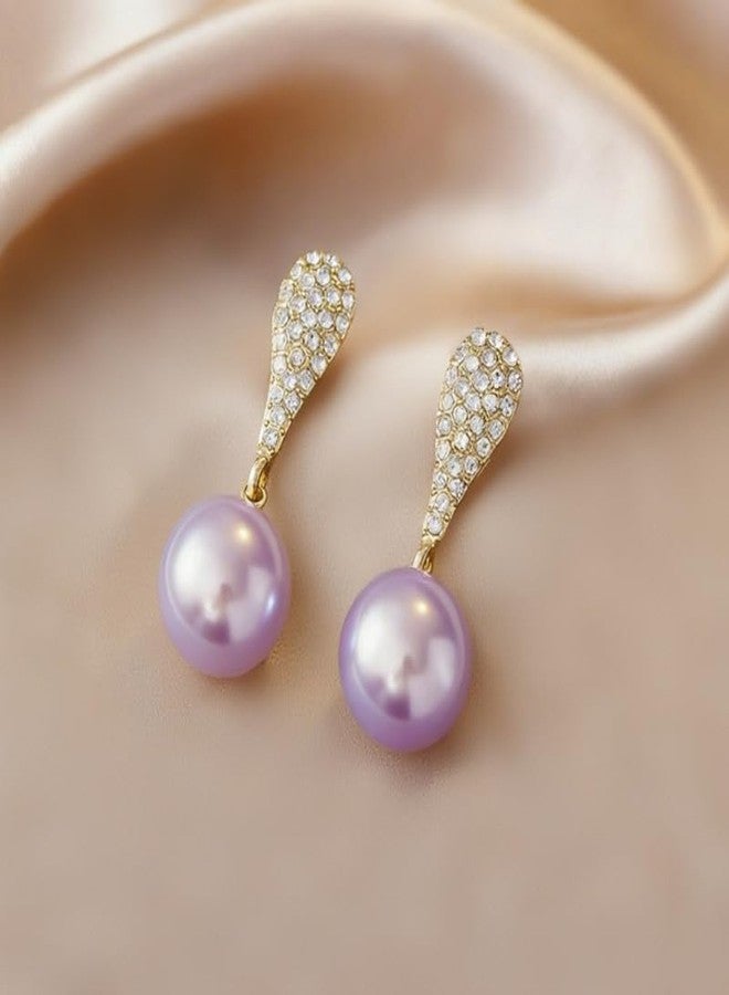 AMAAL American Diamond Earrings Set for Women | Elegant AD CZ Stone Ear Rings | Stylish Jewellery for Woman & Girls | Gold Plated Pearl Drop Earrings | Fashion Accessories Gift for Her 186 - Image 2