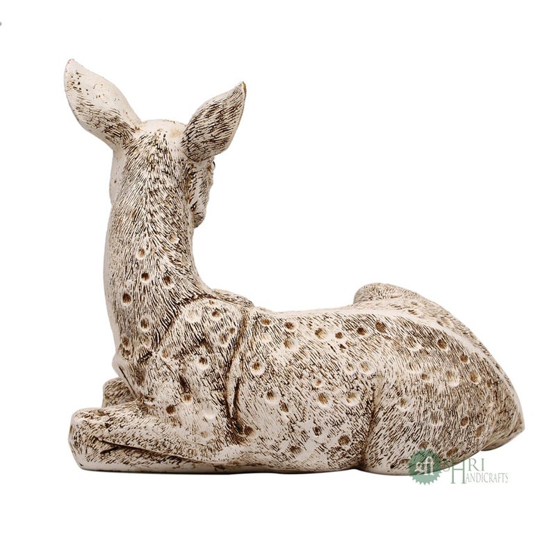 INDICAST Resin 6 Deer Statue Showpiece Antique Finish Table Accent Collectible Figurines For Home Interior Decor Item Handicraft Wild Animal Multi Colour - Image 3