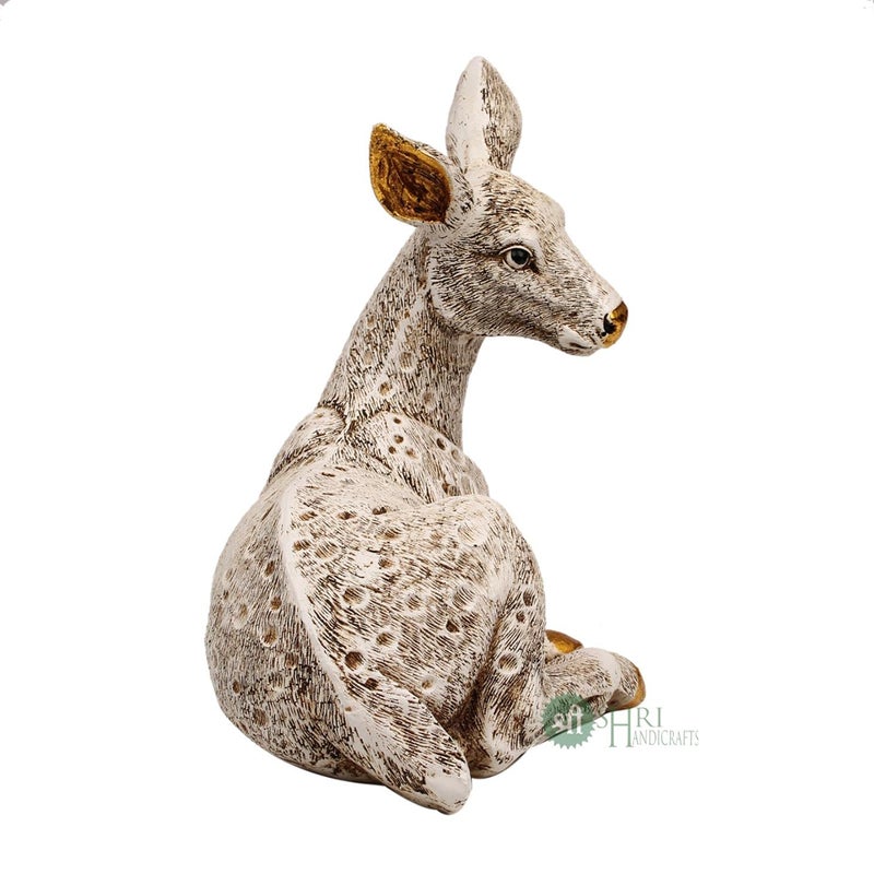 INDICAST Resin 6 Deer Statue Showpiece Antique Finish Table Accent Collectible Figurines For Home Interior Decor Item Handicraft Wild Animal Multi Colour - Image 4