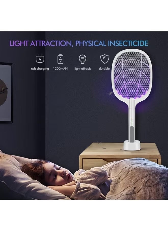 Generic Cordless Electric Fly Mosquito Trap Swatter White 54cm  - Image 3