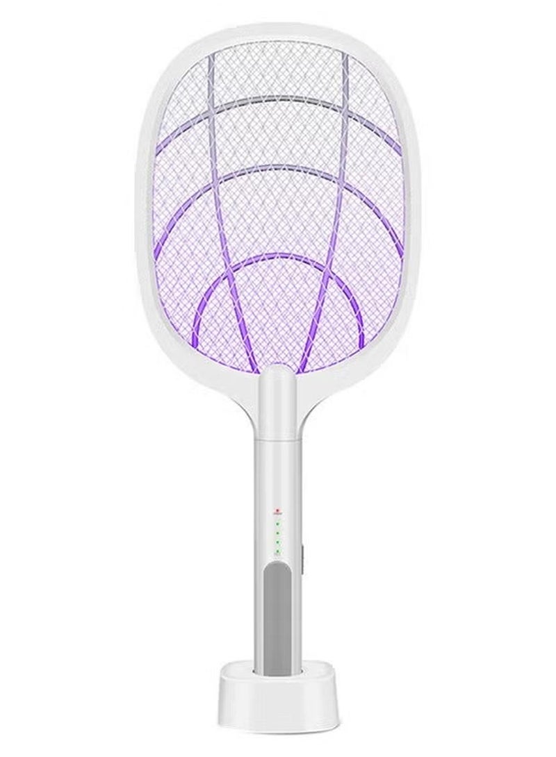 مضرب لاسلكي كهربائي للقضاء على الناموس والذباب أبيض - Image 1