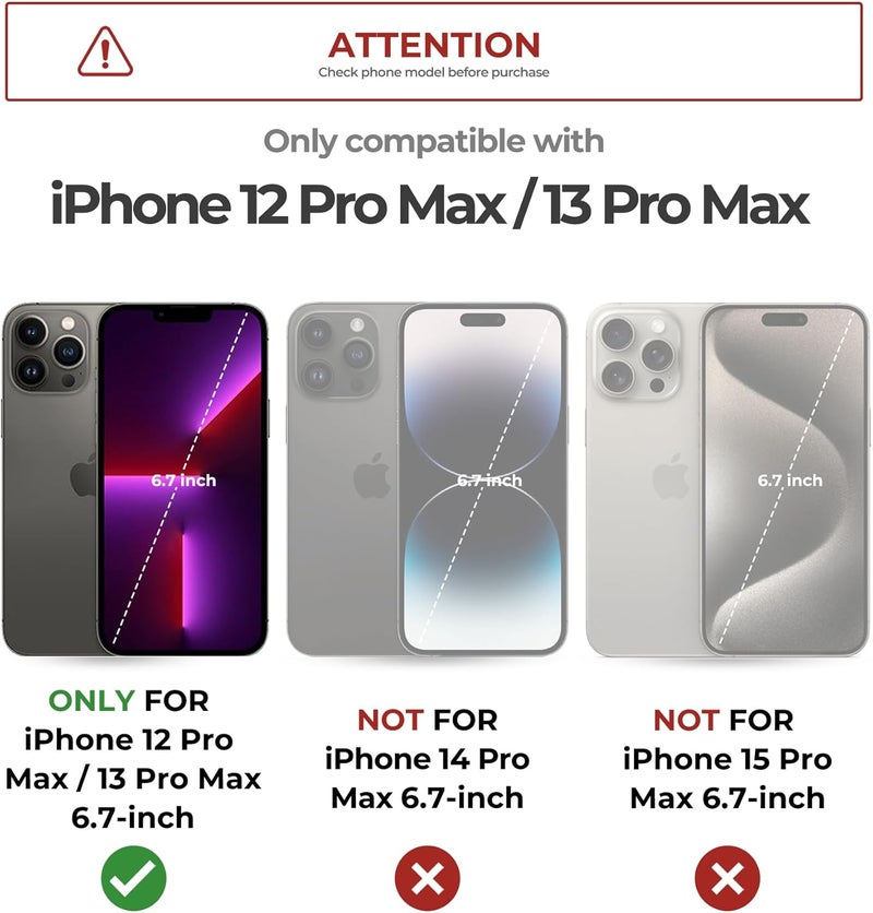 ديكسنور حافظة لهاتف iPhone 13 Pro Max/12 Pro Max مع غطاء كاميرا منزلق وحامل قابل للتعديل، متوافقة مع MagSafe، حافظة متينة مقاومة للصدمات مع حماية مغناطيسية، مقاس 6.7 بوصة، أزرق بحري - Image 2