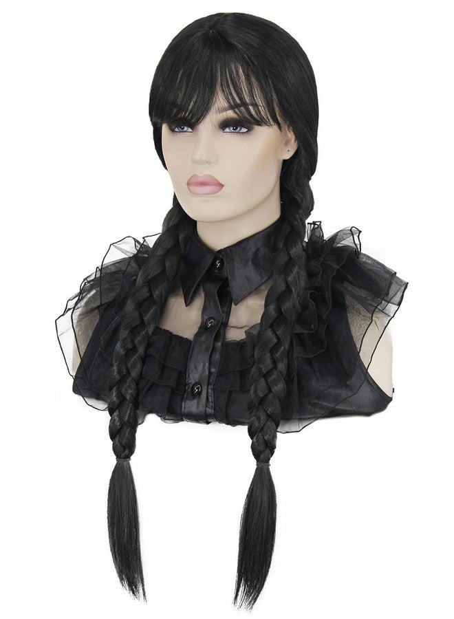 Mildiso Wig For Wednesday Addams Costume Girls Women Braided Black Wigs For Wednesday Addams Wig Addams Family Costume Cute Wigs For Halloween Addams Costume M086Bk1 - Image 5