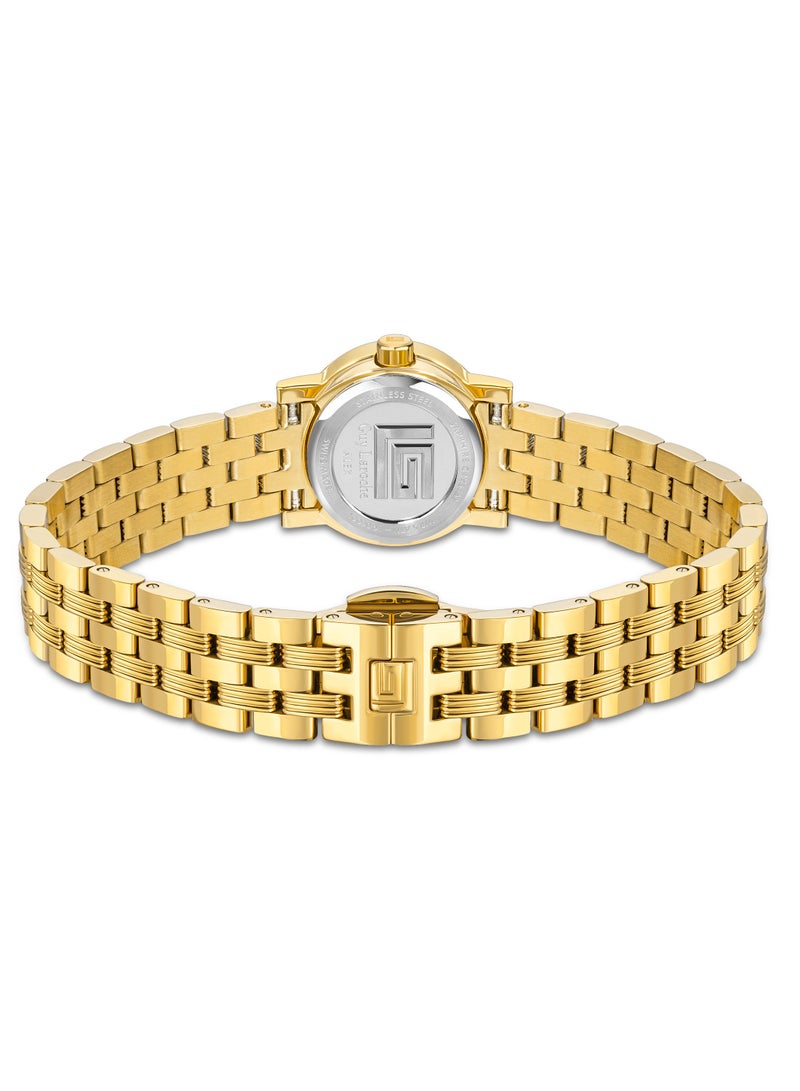 Guy Laroche Alex Watch for Women with White Dial and Yellow Gold Stainless Steel Bracelet  - Image 3