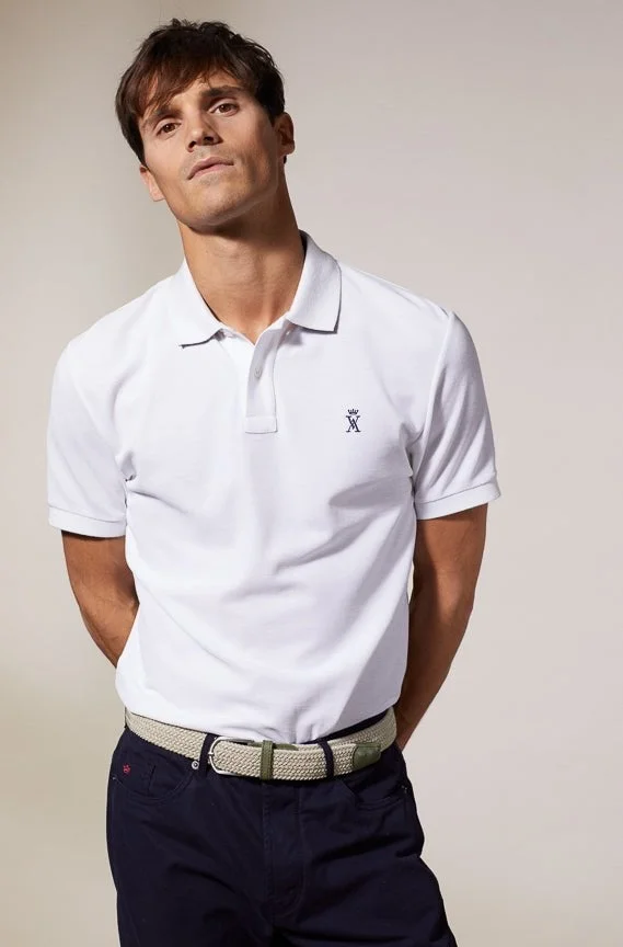 Vicomte A. Pablo White Polo 100% Supima Cotton