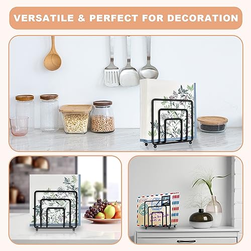 LAIHIFA Napkin Holder for Table, Modern Metal Black Napkin Holders for Kitchen Dining Tables & Countertops, Paper Cocktail Napkins Holder Dispenser for Indoor & Outdoor Use by LAIHIFA - Image 5