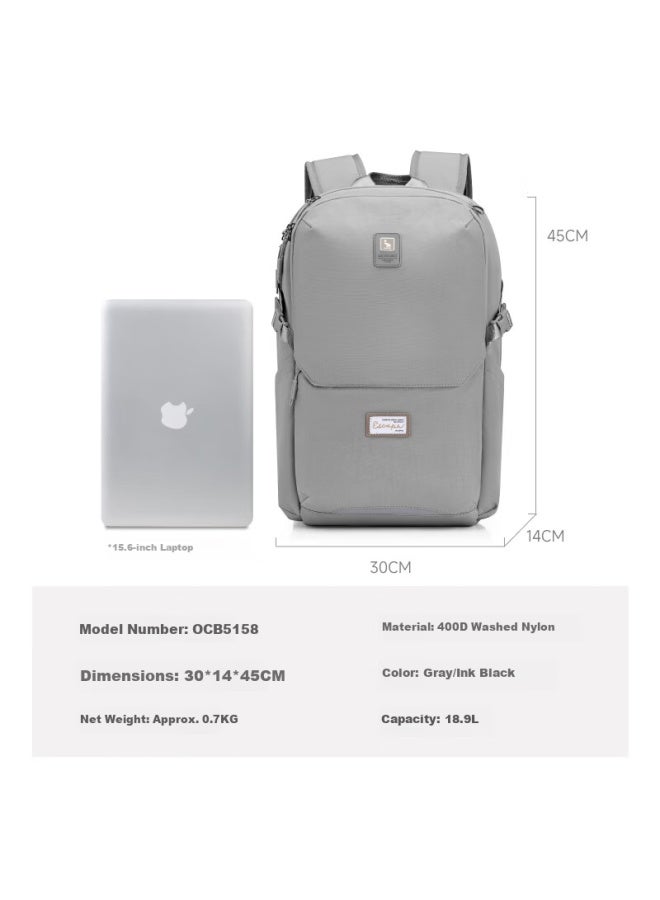 Oiwas Dun City Series Multifunctional Backpack For Women And Men 15.6-inch Laptop Bag Casual College Student School Bag Black - Image 5