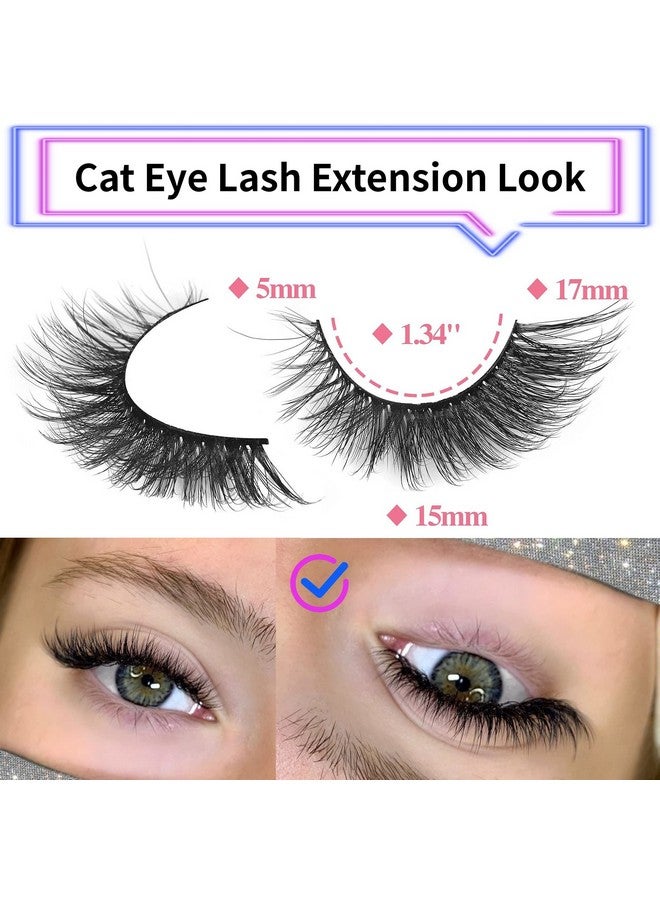 Geeneiya False Eyelashes Mink Lashes Natural Wispy Cat Eye Lashes Fluffy Pack 3D Strip Short Volume Fake Eyelashes 10 Pairs Fox Eye - Image 5