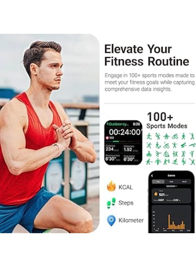 توزو ساعة TOZO S4 الذكية للرجال والنساء – شاشة لمس 1.78 بوصة، مكالمات عبر البلوتوث، 100 وضع رياضي، مراقبة معدل نبضات القلب والنوم، عداد خطوات، مقاومة للماء IP68، متوافقة مع Android وiOS، وردي - Image 4