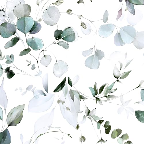 Laatse Green Leaf Contact Paper 175 x 197 Floral Leaf Wallpaper Peel and Stick Vintage Self Adhesive Wallpaper Waterproof Vinyl Wall Covering for Bedroom Cabinet Countertop Decor - Image 1