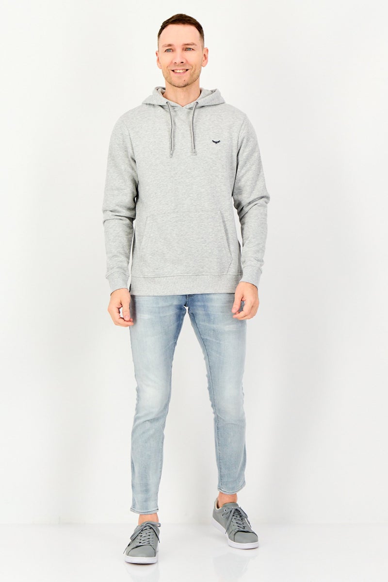 Threadbare Men Embroidered  Long Sleeve Hoodies, Grey - Image 4