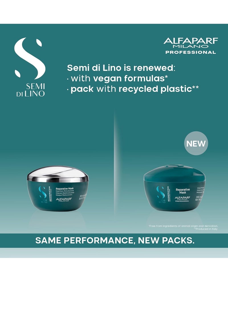 ALFAPARF MILANO Alfaparf Milano Semi Di Lino Reconstruction Reparative Travel Size Mask - Color Safe Deep Conditioning Hair Mask - Damaged Hair Repair - Paraben and Paraffin Free - Vegan Formula (1.72 oz / 50 ml)  - Image 2