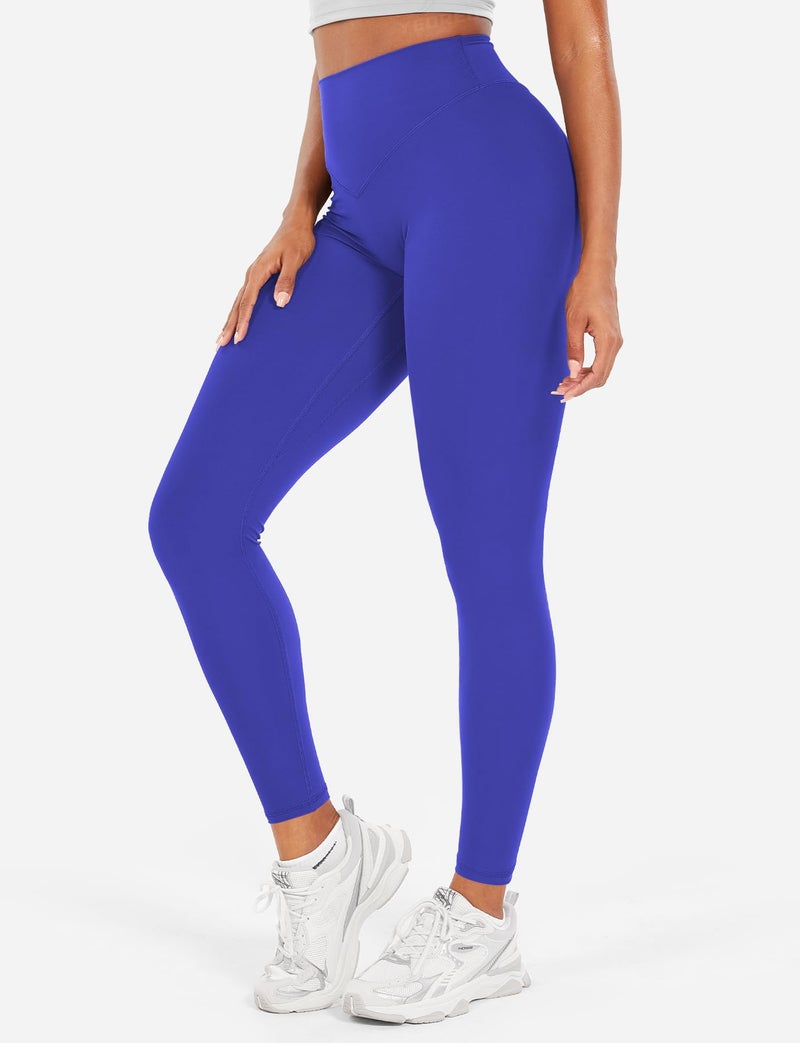 YEOREO Workout Leggings for Women Hidden Scrunch Tummy Control Leggings Agathia High Waisted Gym Yoga Pants Blue S - Image 4