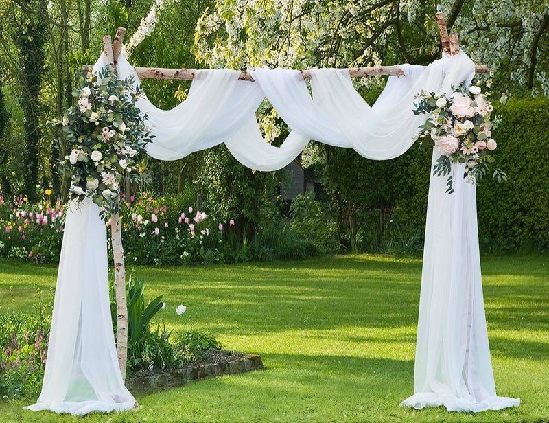 LinenZone White Window Scarf Valance in 288 Inch Size. Use Window Scarves as Canopy Bed or Backdrop Curtains, Curtain Scarf, or Sheer Fabric for Draping. (Amazing 55 x 288, White) - Image 2
