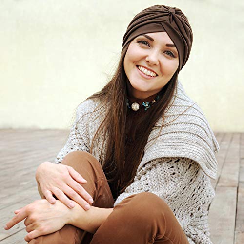 SATINIOR 16 Pieces Stretch Turbans Chemo Head Wraps Polyester Head Beanie Cover para Mujer Turbantes for Women(Chic Color) - Image 4