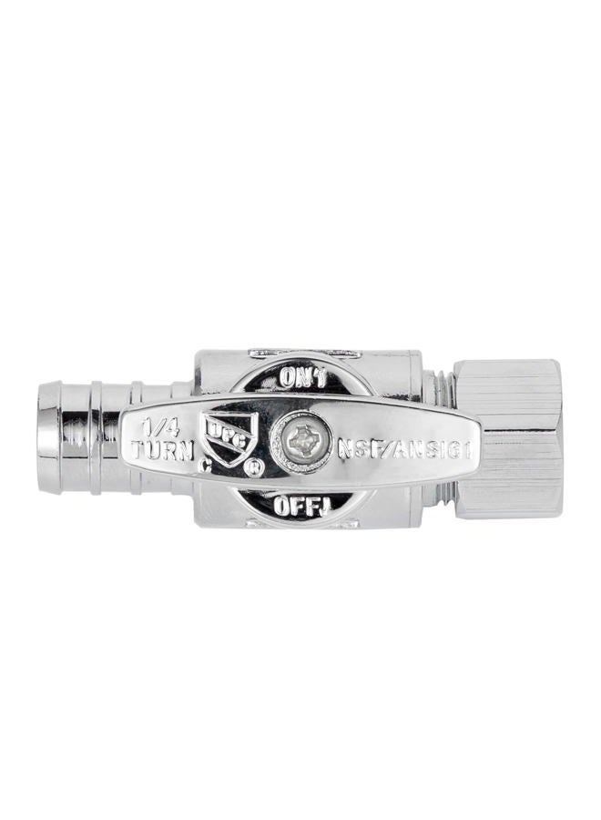 Breezliy 1/2 Pex Straight Stop Valve Sink Toilet Shut Off Valve,2 Pack Turn Straight Stop Valve 3/8" OD Compression X 1/2" Barb Crimp Pex LF Chrome Plated Brass with 2pcs 1/2 PEX Copper ring - Image 5