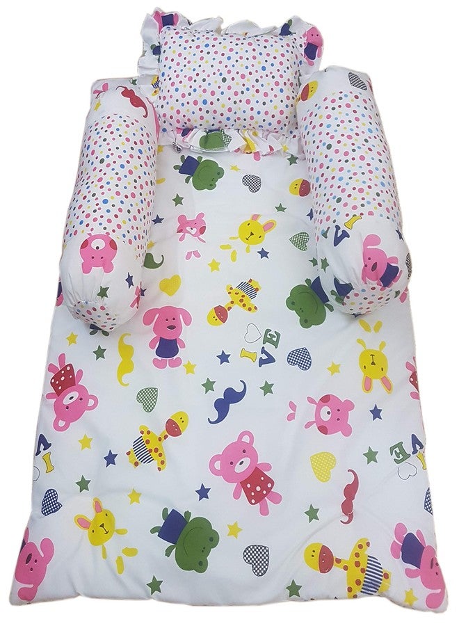 KooKyKooby Baby 4pc Bedding Set Animal Prints (100% Made in India) (Pink) - Image 1