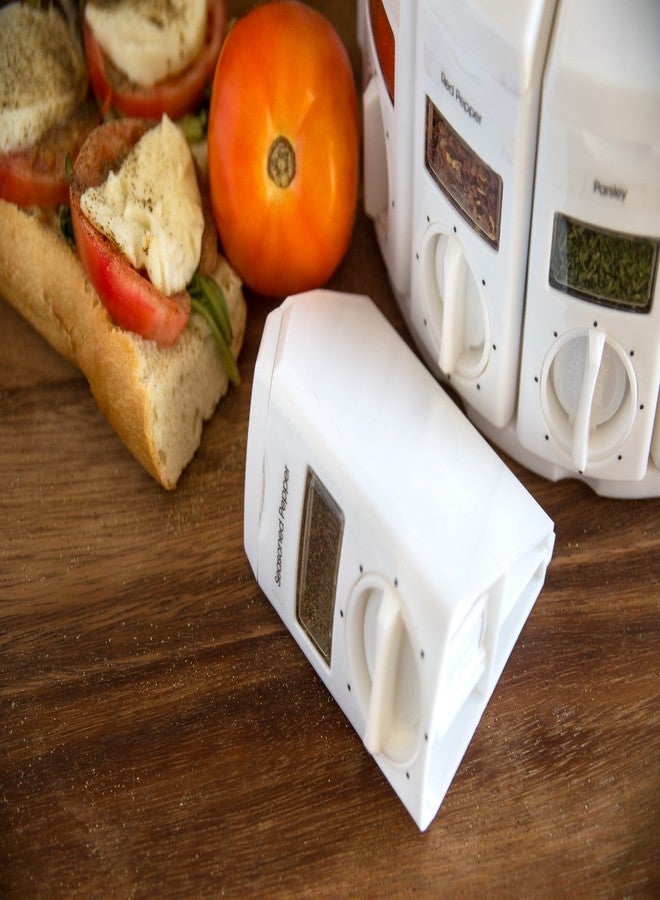 كيتشين أرت رف توابل KitchenArt، رف توابل دوار ذاتي القياس Select-A-Spice، أبيض، 12 قسمًا - Image 4