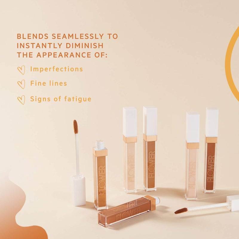 FLOWER BEAUTY By Drew Barrymore Light Illusion Full Coverage Concealer - Diffuse Dark Under Eye Circles + Blurs Blemishes - Weightless Formula + Crease Proof Makeup (Deep) - Image 2