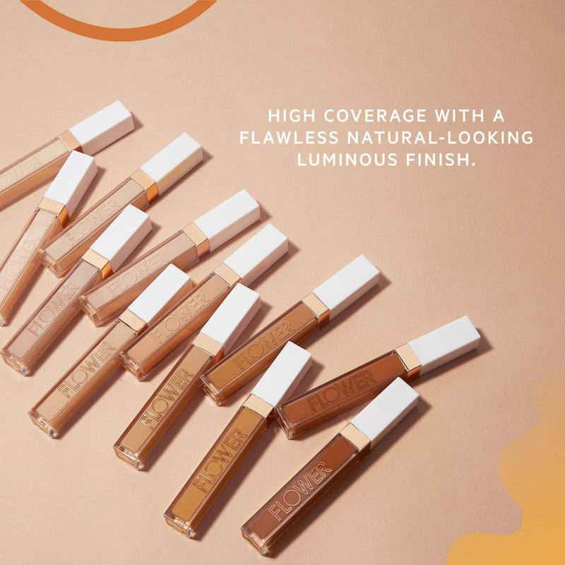 FLOWER BEAUTY By Drew Barrymore Light Illusion Full Coverage Concealer - Diffuse Dark Under Eye Circles + Blurs Blemishes - Weightless Formula + Crease Proof Makeup (Deep) - Image 3