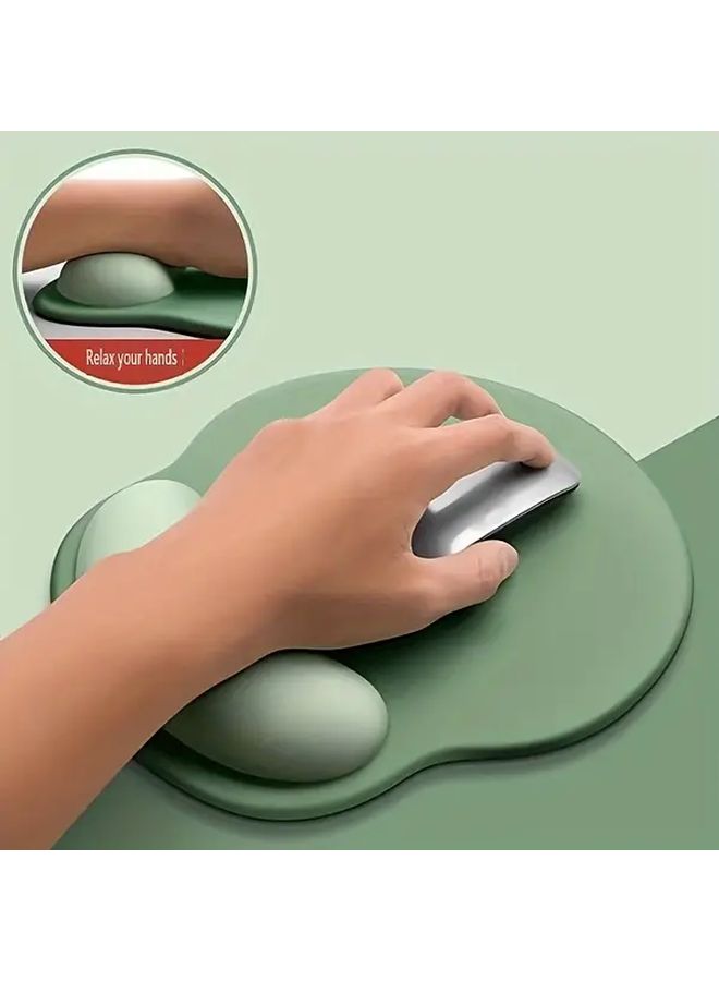 Green Memory Foam Mouse Pad With Wrist Rest Waterproof Washable Non Slip Surface - Image 5