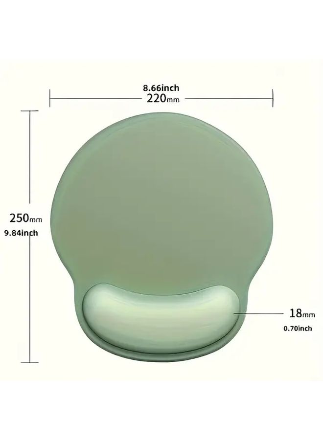Green Memory Foam Mouse Pad With Wrist Rest Waterproof Washable Non Slip Surface - Image 2