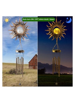 Solar Wind Chimes for Outside, Sun Windchimes Outdoor w/Crackle Glass Ball Warm LED Light, Metal Wind Chime for Yard Patio Lawn Garden Hanging Decor Gardening Gift for Women Mom Grandma - pzsku/Z3B2029A232D3D3E8D63FZ/45/_/1718263793/95219d3c-abb3-490f-b9fc-ccb876f1daad