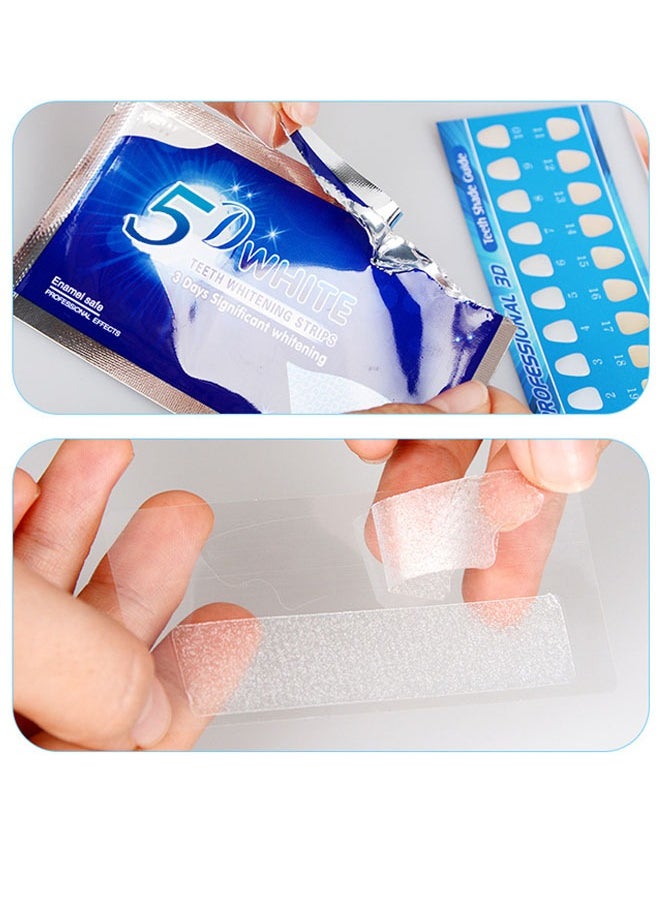 EELHOE 5D White Teeth Whitening Strips Oral Hygiene Care Strip for false Teeth Dental Bleaching System Gel （7 Sets）  - Image 5