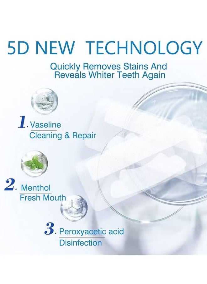 EELHOE 5D White Teeth Whitening Strips Oral Hygiene Care Strip for false Teeth Dental Bleaching System Gel （7 Sets）  - Image 3