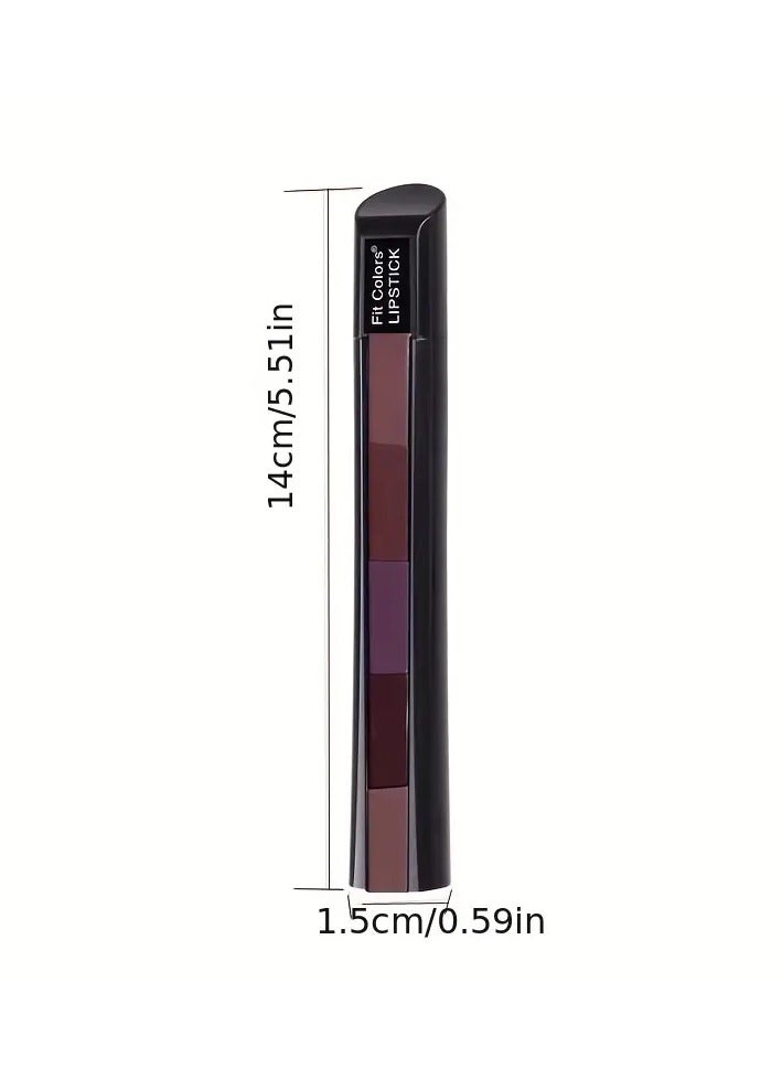 Fit Colors 5 In 1 Red Lipstick Strip Matte Velvet Texture Lip Gloss Makeup Long Lasting Non-stick Cup Lipstick Set Cosmetics Valentine's Day Gifts - Image 2