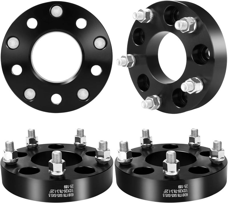 EZISOE 5x5 to 5x5.5 Wheel Adapters for Wrangler Commander Grand Cherokee Journey, 1.25 inch 5x127 to 5x139.7 Wheel Spacers 78.3mm Center Bore 1/2 Studs - Image 1