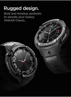 Spigen Rugged Armor PRO for Samsung Galaxy Watch 6 Classic 47mm Case Cover with Band - Black  - Image 2