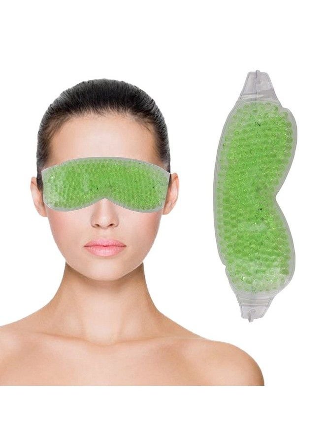 Zureni Cooling Eye Mask With Gel Beads Reusable Undereye Cool Ice Pack For Dark Circles Dry Eyes Swelling & Redness Sleeping Cold Compress Eyebrow Pad For Women & Men (Green)  - Image 2