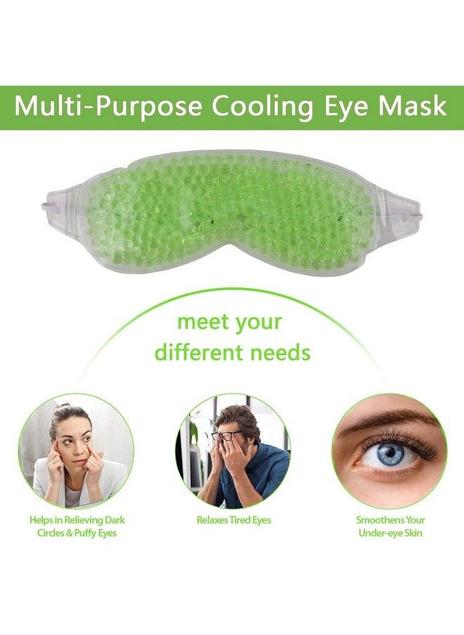 Zureni Cooling Eye Mask With Gel Beads Reusable Undereye Cool Ice Pack For Dark Circles Dry Eyes Swelling & Redness Sleeping Cold Compress Eyebrow Pad For Women & Men (Green)  - Image 4